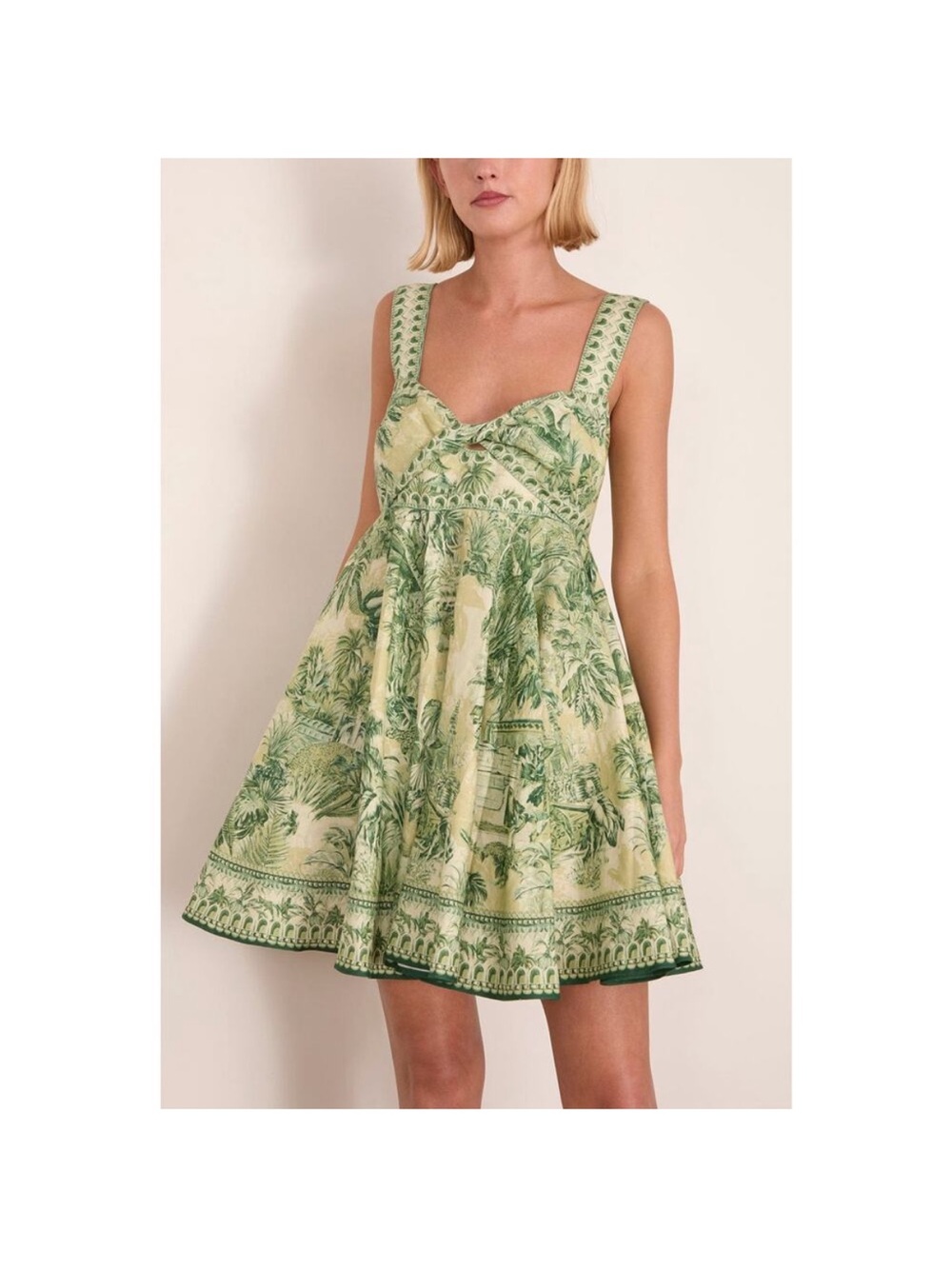 Alemais Sara Mini Twist Sundress in Green